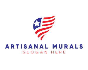 Simple American Flag  logo design