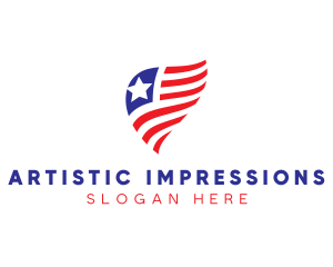 Simple American Flag  logo design