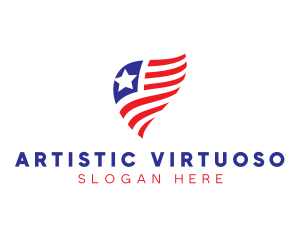 Simple American Flag  logo design