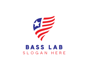 Simple American Flag  logo design