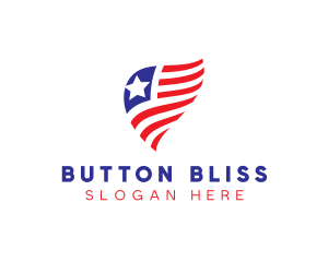 Simple American Flag  logo design