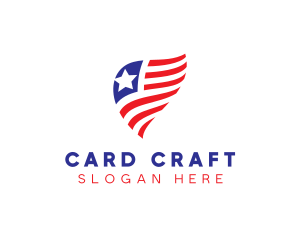 Simple American Flag  logo design