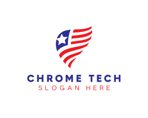 Simple American Flag  logo design