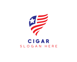 Simple American Flag  logo design