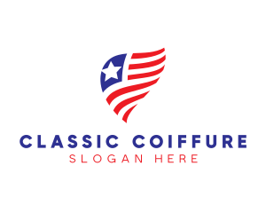 Simple American Flag  logo design