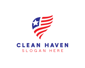 Simple American Flag  logo design