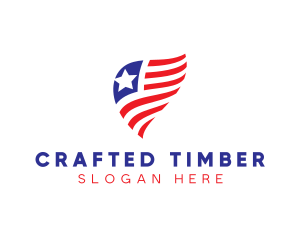 Simple American Flag  logo design