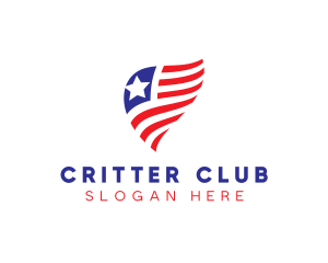 Simple American Flag  logo design