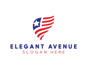 Simple American Flag  logo design