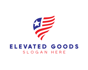 Simple American Flag  logo design