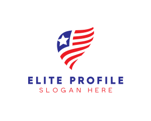 Simple American Flag  logo design