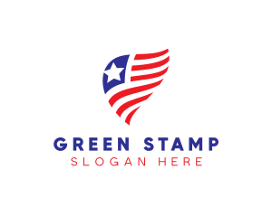 Simple American Flag  logo design