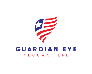 Simple American Flag  logo design