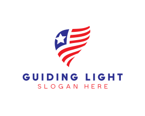 Simple American Flag  logo design