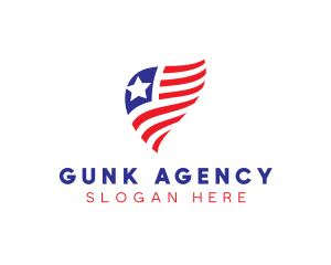 Simple American Flag  logo design