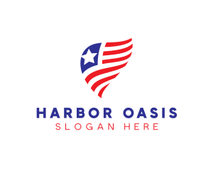 Simple American Flag  logo design