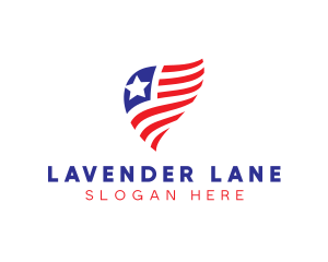 Simple American Flag  logo design