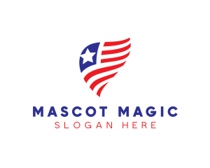 Simple American Flag  logo design