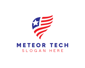 Simple American Flag  logo design