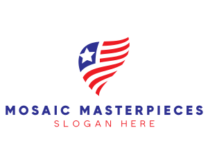 Simple American Flag  logo design