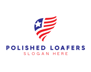 Simple American Flag  logo design