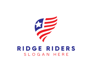 Simple American Flag  logo design