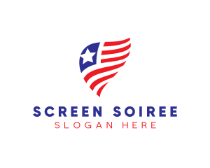 Simple American Flag  logo design