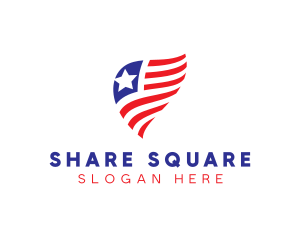 Simple American Flag  logo design