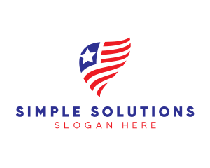 Simple American Flag  logo design