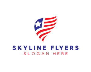 Simple American Flag  logo design