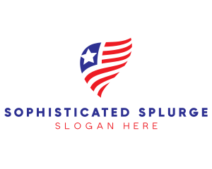 Simple American Flag  logo design