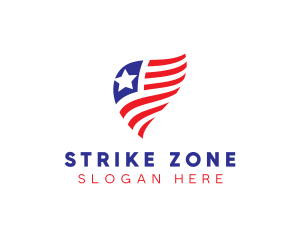 Simple American Flag  logo design