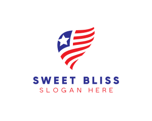 Simple American Flag  logo design