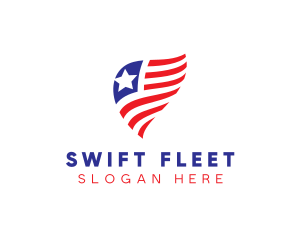 Simple American Flag  logo design