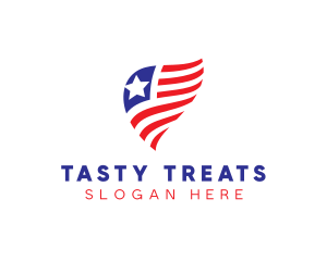 Simple American Flag  logo design