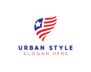 Simple American Flag  logo design