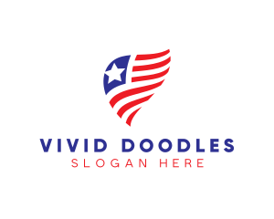 Simple American Flag  logo design