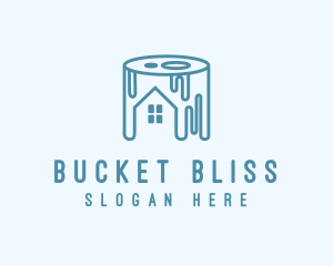 House Paint Bucket logo design