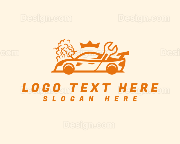 Race Car Repair Crown Logo