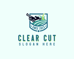 Lawn Mower Yard Grass Cutting logo design