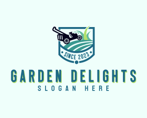 Lawn Mower Yard Grass Cutting logo design