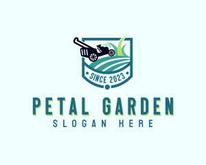 Lawn Mower Yard Grass Cutting logo design