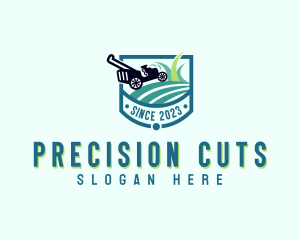 Lawn Mower Yard Grass Cutting logo design