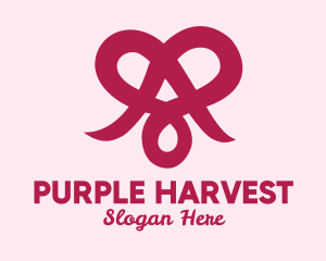 Purple Romantic Heart  logo design