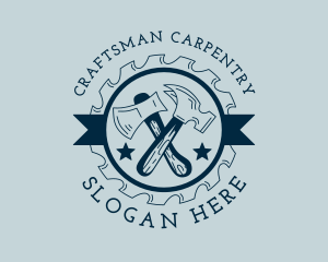 Axe & Hammer Carpentry logo design