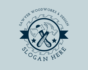 Axe & Hammer Carpentry logo design