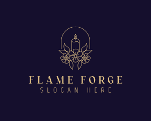 Floral Candle Decor logo design