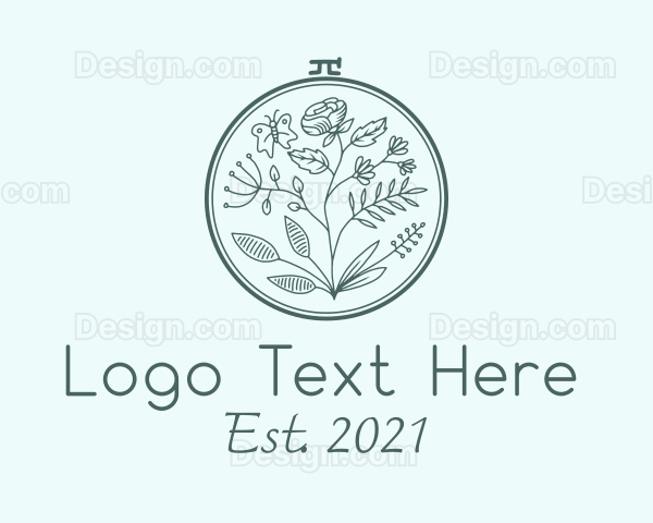 Botanical Nature Embroidery Logo