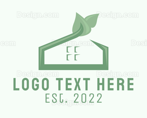 3D Leaf Green House Logo