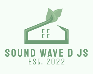 3D Leaf Green House  logo design